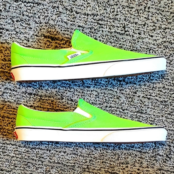 Neon Green Vans Slip-On Shoes - Picture 4 of 7